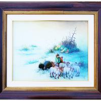 quadro naif olio su VETRO - Mato Toth