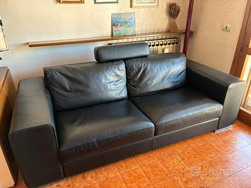 Divano pelle nero 3 posti