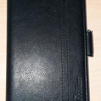 Cover in pelle nera a portafoglio per Samsung A50