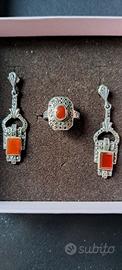 Parure argento anello orecchini anni 50