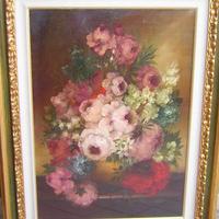 olio su tavola 50x70 fiori Freimanner Helga