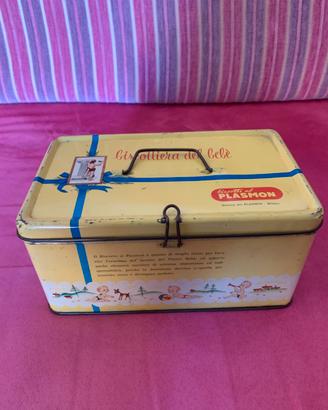 Antica scatola in latta biscotti Plasmon