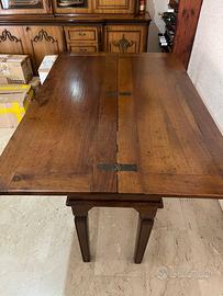 Tavolo CONSOLLE Noce + 6 SEDIE Rattan