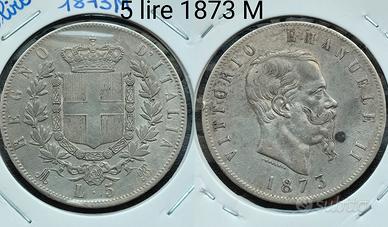 5 lire 1873 Milano
