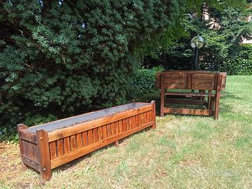 vaso grande in legno