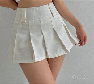 Gonna Denny Rose minigonna a pieghe bianca