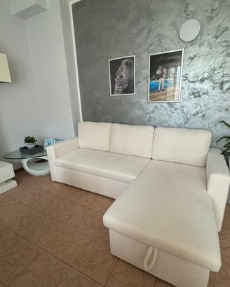 Divano letto angolare con contenitore 3 posti