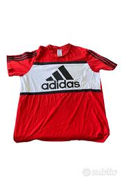 T-shirt Adidas Originale Rossa e Bianca taglia XL