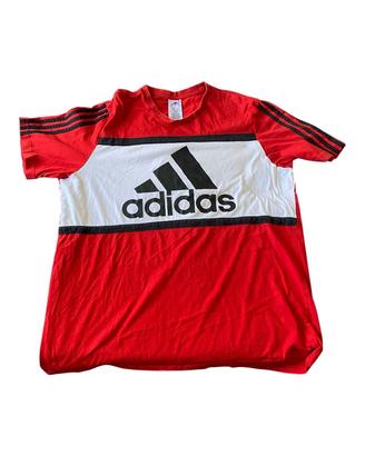 T-shirt Adidas Originale Rossa e Bianca taglia XL
