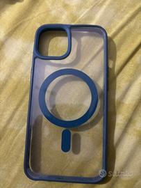 Cover iPhone MagSafe Semi Trasparente Bordo Blu