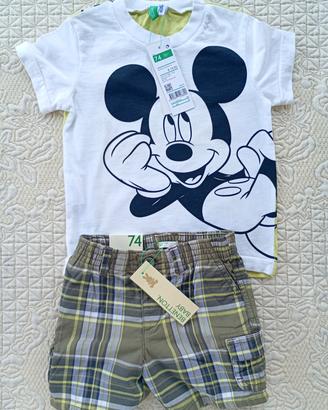 Set bimbo maglietta+pantaloncino Benetton Disney