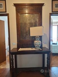 Consolle con speccho antico in legno massello