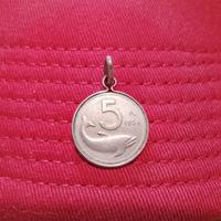 Ciondolo 5 Lire argento 