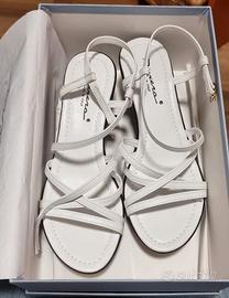 Sandali donna bianchi in nappa (pelle morbida)
