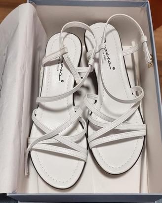 Sandali donna bianchi in nappa (pelle morbida)