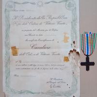 Attestato & Croce dell'Ordine di Vittorio Veneto 