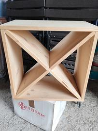 porta bottiglie in legno a croce