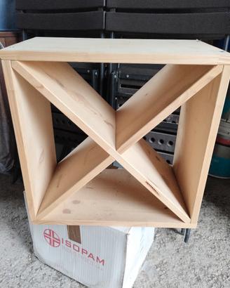 porta bottiglie in legno a croce