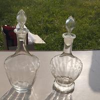 calici e bottiglie vintage 1950 in vetro