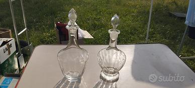 calici e bottiglie vintage 1950 in vetro