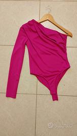 body lycra monospalla fucsia taglia S zara 