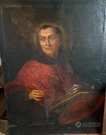 Dipinto antico raffigurante un cardinale 1700 ca