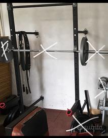 Half power rack da muro +stopper lunghi +parallel