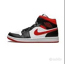 Nike Air Jordan 1 mid Black Red White tg. 45