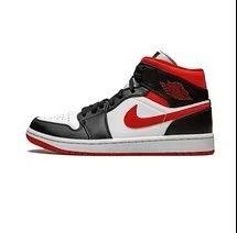 Nike Air Jordan 1 mid Black Red White tg. 45