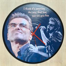 Vinile 33 giri a orologio omaggio a George Michael