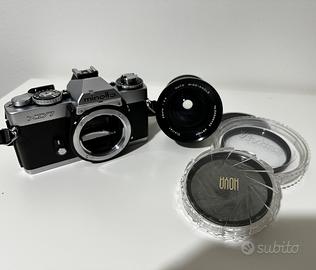 Fotocamera analogica Minolta XD7 Vivitar 28mm 2.8