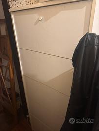 Scarpiera cinque ante Slim in legno