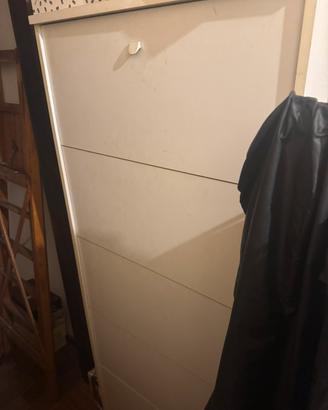 Scarpiera cinque ante Slim in legno