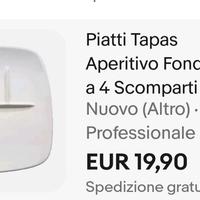 piatti a scomparti per fonduta e vari tipi di piet