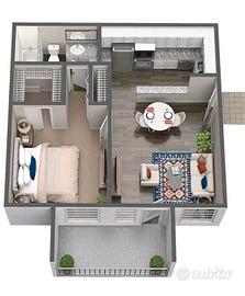 Bilocale con posto auto in centro a Barzanò LC