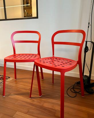 2 sedie IKEA REIDAR rosse