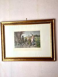 Quadro con stampa  "Returning Home" cornice dorata