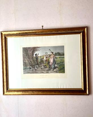 Quadro con stampa  "Returning Home" cornice dorata