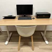 scrivania 80x160cm effetto legno altezza regolabil