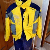 Tuta e guanti da sci Spyder gialla/blu x teenager