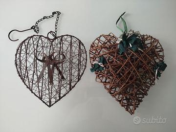 2 Decorazioni artigianali a forma di Cuore