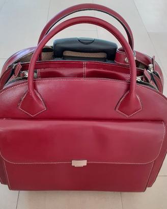 Borsa in VERA PELLE con/senza rotelle laptop 15''