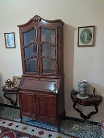 Trumeau con vetrina e ribalta + 2 mensole 