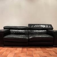 Divano Natuzzi Nicolaus, 3 posti, Pelle nera