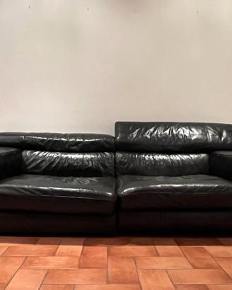 Divano Natuzzi Nicolaus, 3 posti, Pelle nera