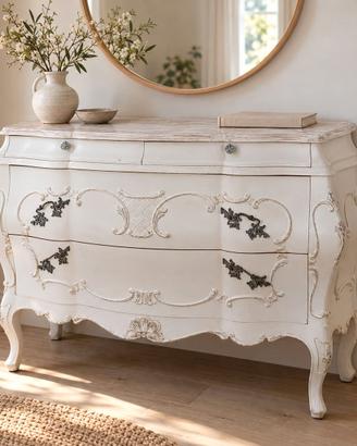 Comò shabby chic rinnovato a mano – Pezzo unico
