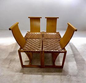 Set 4 sedie e tavolo design Alvar Aalto anni 70