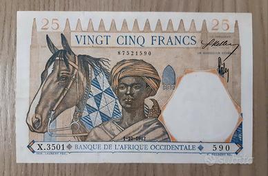 Banconota 25 Franchi Africa Occidentale 01/10/1942