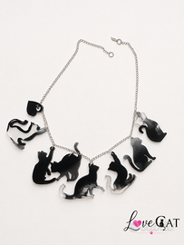 Collana LOVECAT in resina naturale con orecchini