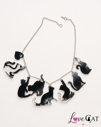 Collana LOVECAT in resina naturale con orecchini